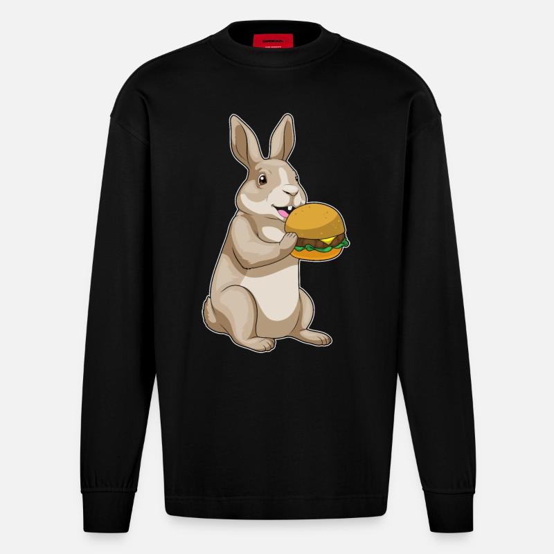 Hase Hamburger - Heavyweight Oversized Organic Langarmshirt Made in EU - SOLID BLACK