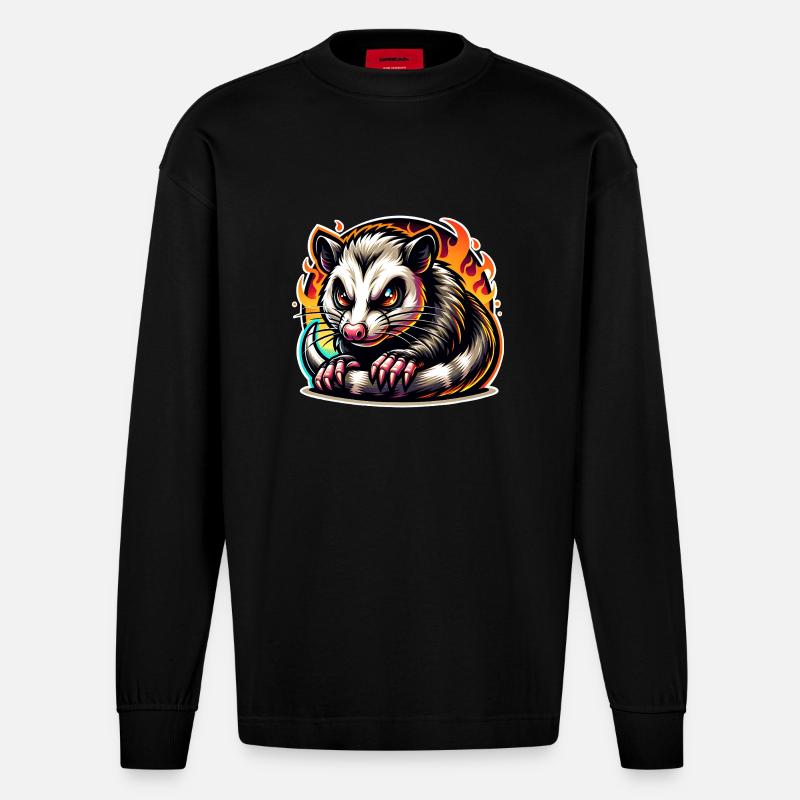 Opossum - Heavyweight Oversized Organic Langarmshirt Made in EU - SOLID BLACK