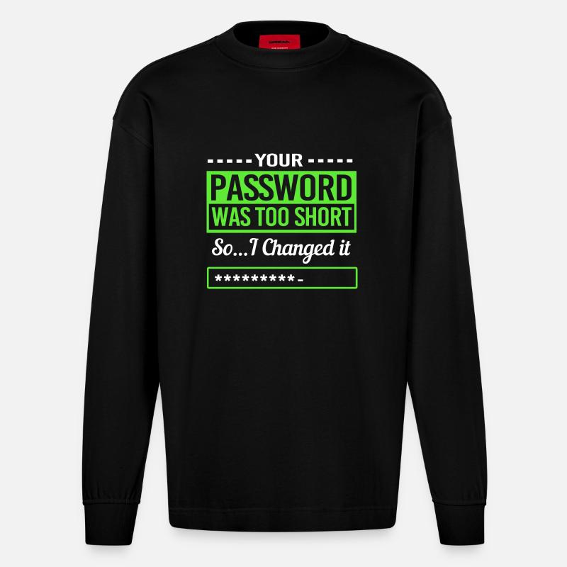 Cybersecurity Cyber Programmer Hacker - Heavyweight Oversized Organic Longsleeve Shirt Made in EU - SOLID BLACK