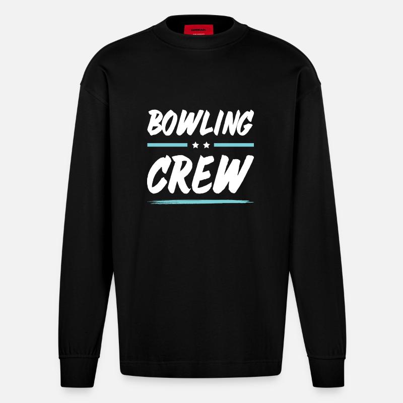 Équipe de bowling - Manches longues bio épais oversize fabriqué en UE - SOLID BLACK