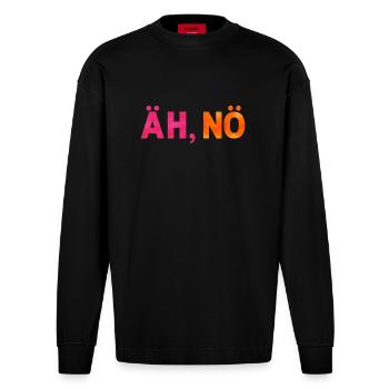Euh, non. Euh non. Tout simplement non. Non - Manches longues bio épais oversize fabriqué en UE - SOLID BLACK - Devant