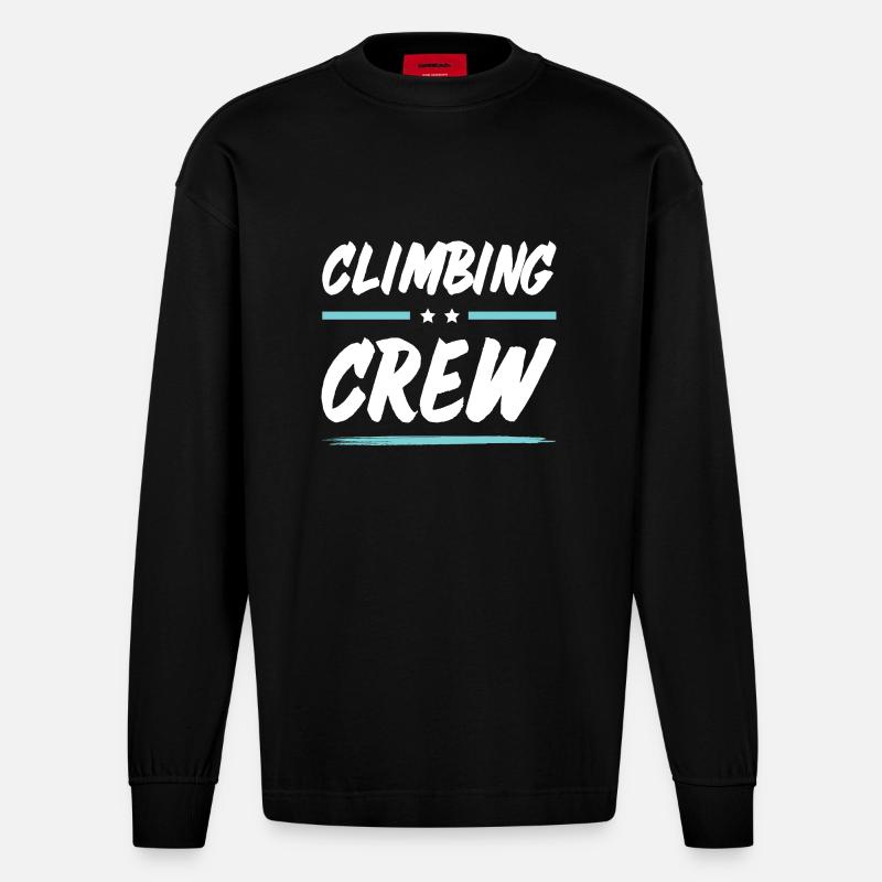 Climbing Crew - Heavyweight Oversized Organic Langarmshirt Made in EU - SOLID BLACK