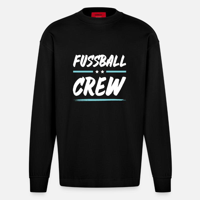 Fussball Crew - Heavyweight Oversized Organic Langarmshirt Made in EU - SOLID BLACK
