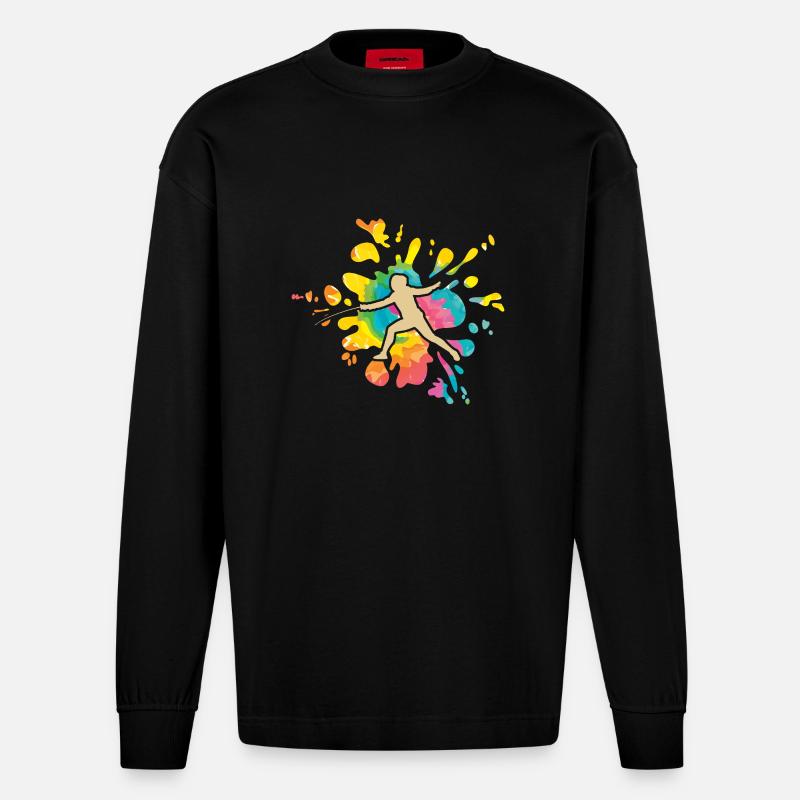 Fechter Fechten - Heavyweight Oversized Organic Langarmshirt Made in EU - SOLID BLACK