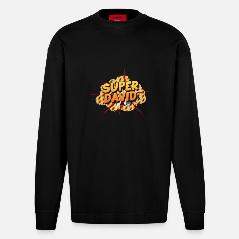David - Heavyweight Oversized Organic Langarmshirt Made in EU - SOLID BLACK