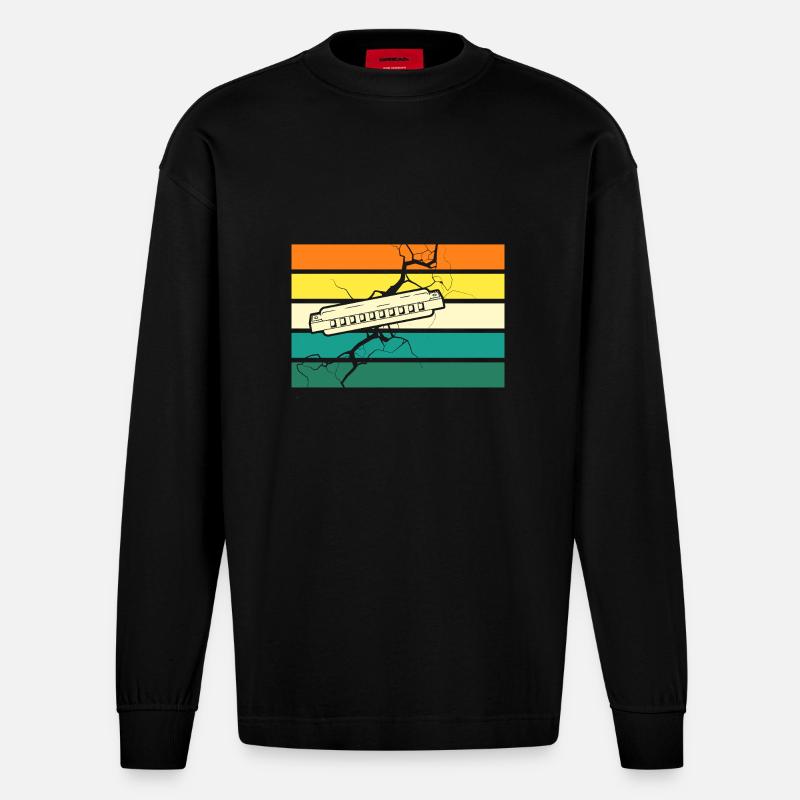 Harmonica Harmonica - Manches longues bio épais oversize fabriqué en UE - SOLID BLACK