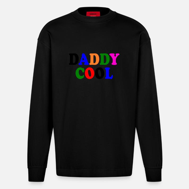 Daddy cool - Heavyweight Oversized Organic Langarmshirt Made in EU - SOLID BLACK