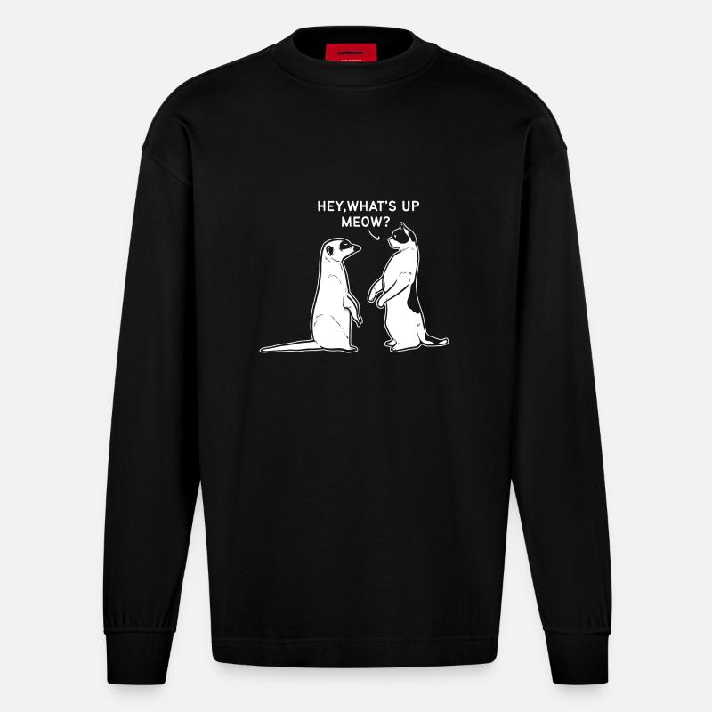 Erdmännchen - Heavyweight Oversized Organic Langarmshirt Made in EU - SOLID BLACK