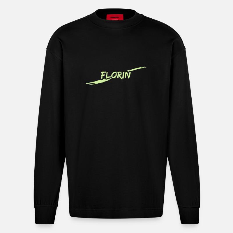 Florin - Manches longues bio épais oversize fabriqué en UE - SOLID BLACK