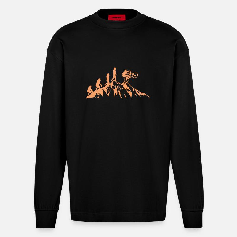 Evolution du vélo VTT - Manches longues bio épais oversize fabriqué en UE - SOLID BLACK