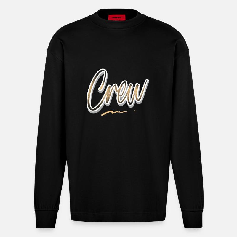 Crew - Heavyweight Oversized Organic Langarmshirt Made in EU - SOLID BLACK