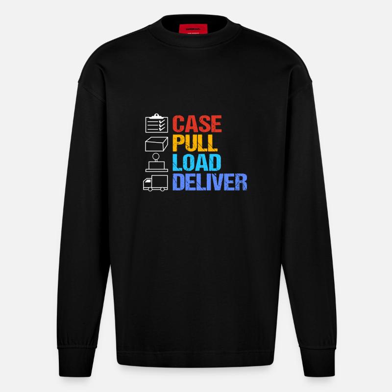 Postbote - Heavyweight Oversized Organic Langarmshirt Made in EU - SOLID BLACK