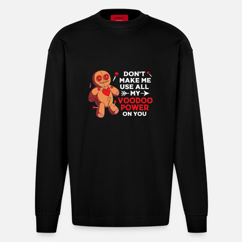 Voodoo - Heavyweight Oversized Organic Langarmshirt Made in EU - SOLID BLACK