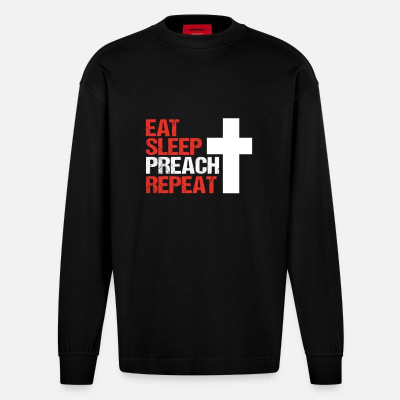 Pasteur - Manches longues bio épais oversize fabriqué en UE - SOLID BLACK