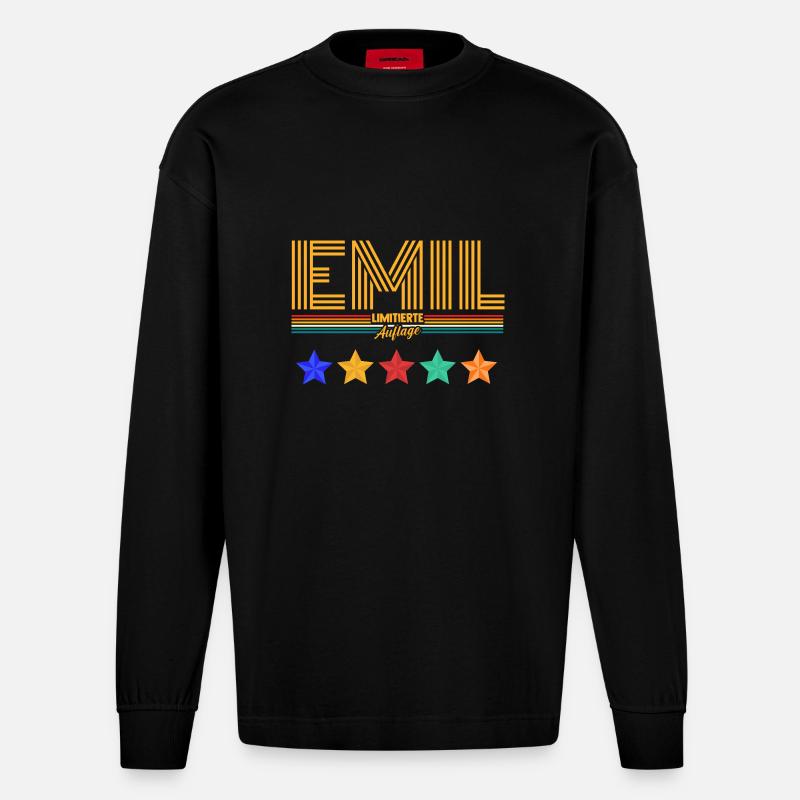 Emil - Heavyweight Oversized Organic Langarmshirt Made in EU - SOLID BLACK