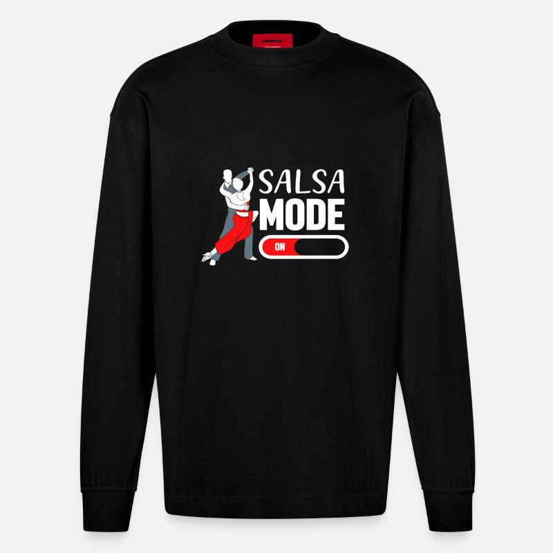 Danseuse de salsa Danseuse - Manches longues bio épais oversize fabriqué en UE - SOLID BLACK