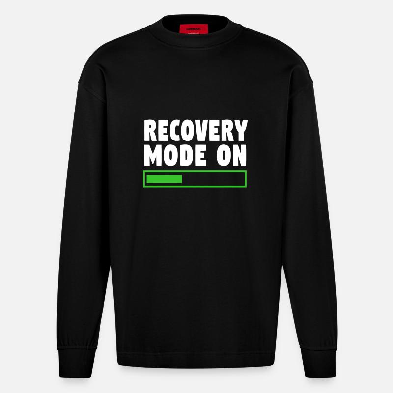 Gebrochener Arm Knochen Knochenbruch - Heavyweight Oversized Organic Langarmshirt Made in EU - SOLID BLACK