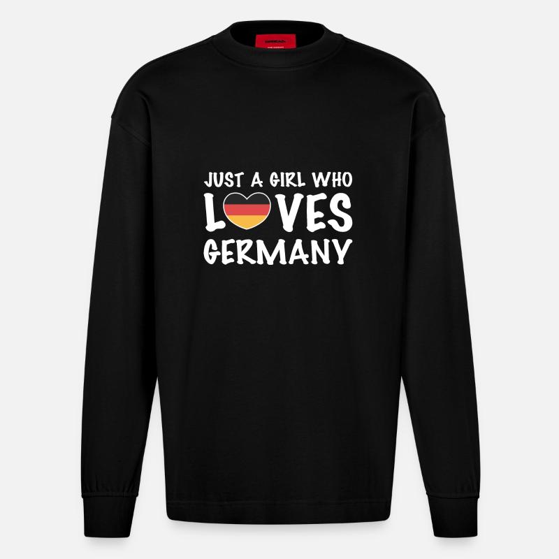 Deutschland - Heavyweight Oversized Organic Langarmshirt Made in EU - SOLID BLACK