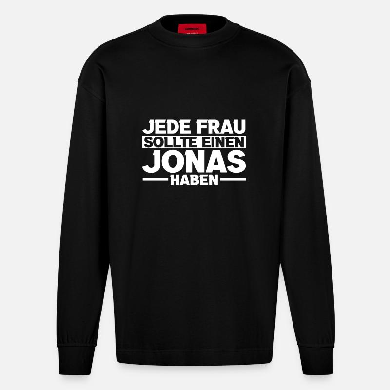 Jonas - Heavyweight Oversized Organic Langarmshirt Made in EU - SOLID BLACK