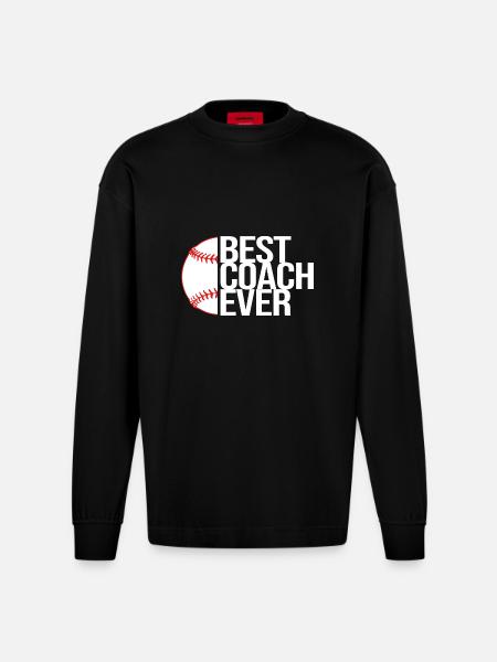 Baseball Coach - Heavyweight Oversized Organic Longsleeve Shirt Made in EU - SOLID BLACK