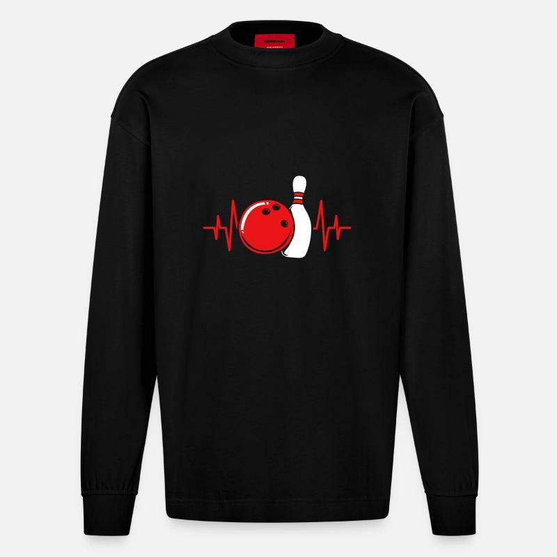 Bowling - Heavyweight Oversized Organic Langarmshirt Made in EU - SOLID BLACK