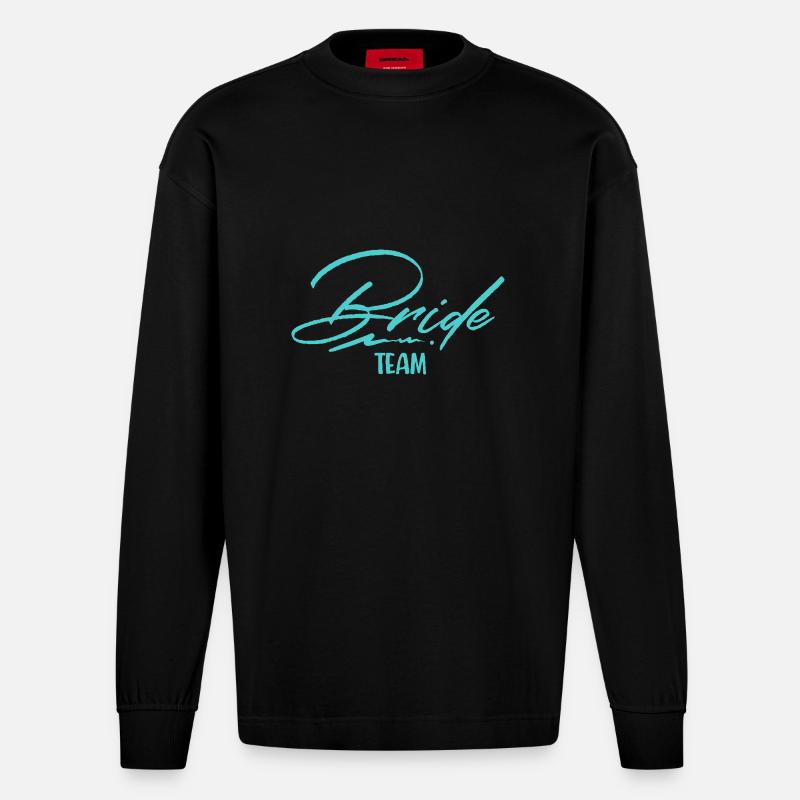 Team Bride - Heavyweight Oversized Organic Langarmshirt Made in EU - SOLID BLACK