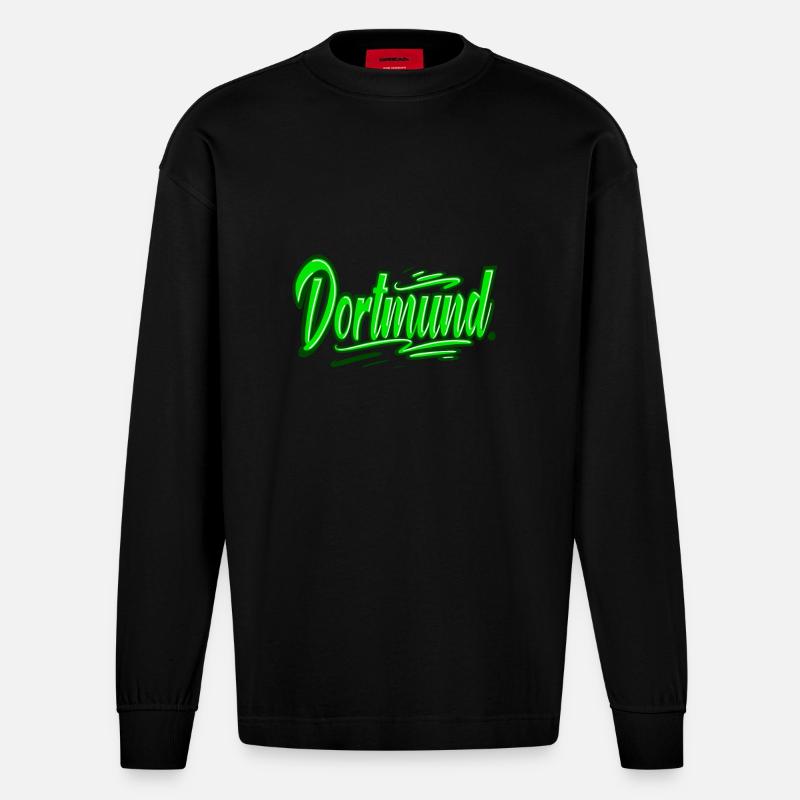 Dortmund - Heavyweight Oversized Organic Langarmshirt Made in EU - SOLID BLACK