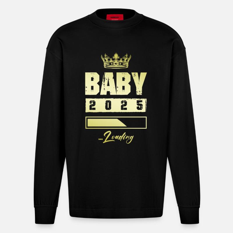 Baby 2025 Loading - Heavyweight Oversized Organic Langarmshirt Made in EU - SOLID BLACK