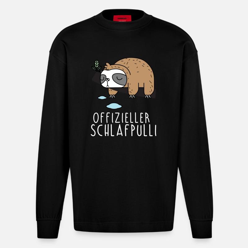 Offizieller Schlafpulli - Heavyweight Oversized Organic Langarmshirt Made in EU - SOLID BLACK