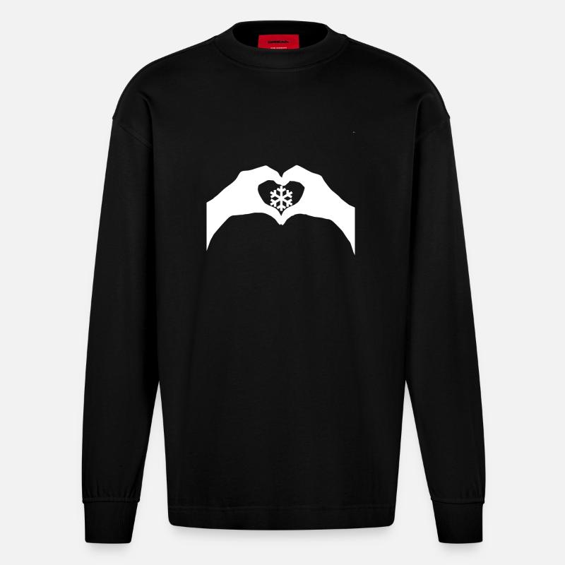 Love Schnee - Heavyweight Oversized Organic Langarmshirt Made in EU - SOLID BLACK