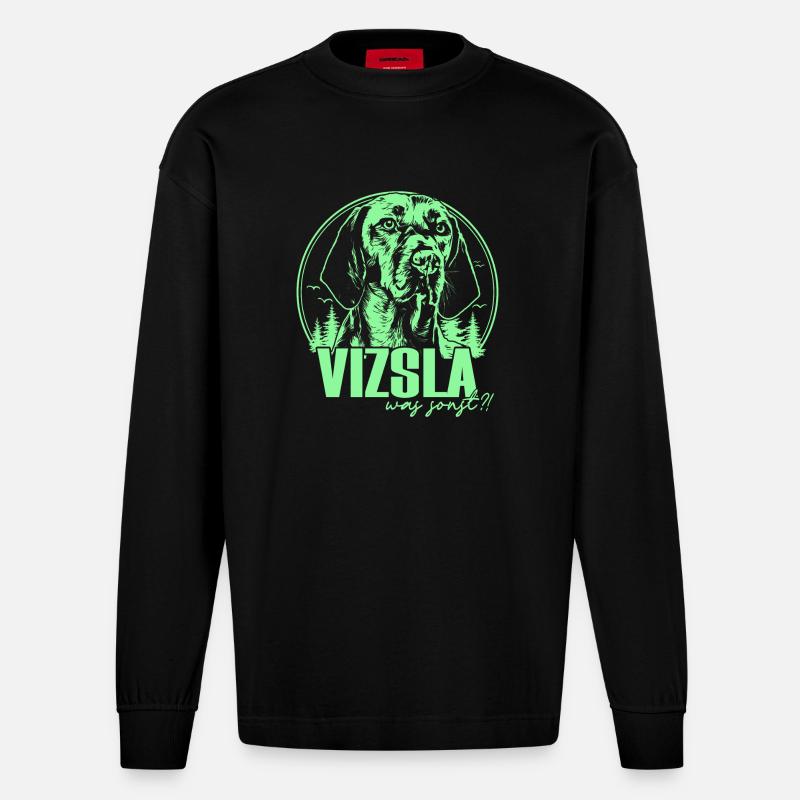 Vizsla - Heavyweight Oversized Organic Langarmshirt Made in EU - SOLID BLACK
