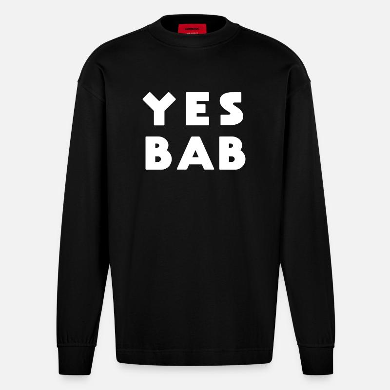 Ja Bab Birmingham Slang - Heavyweight Oversized Organic Langarmshirt Made in EU - SOLID BLACK