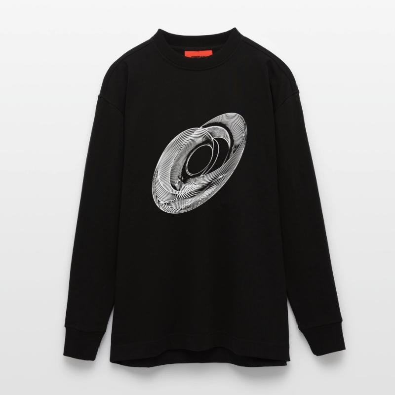 Geometric Circle Ellipses Lines Heavyweight Oversized Organic Longsleeve Shirt Made in EU