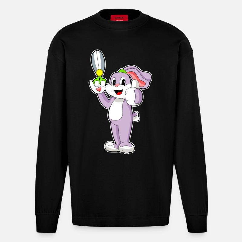 Ciseaux de coiffeur lapin - Manches longues bio épais oversize fabriqué en UE - SOLID BLACK