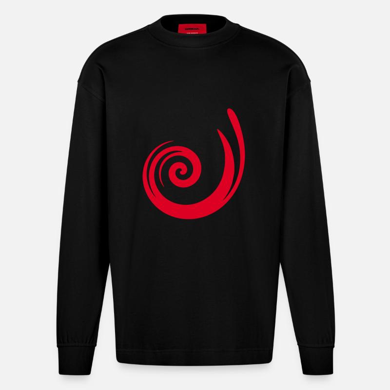 rotes Muster rot Geschenkidee - Heavyweight Oversized Organic Langarmshirt Made in EU - SOLID BLACK