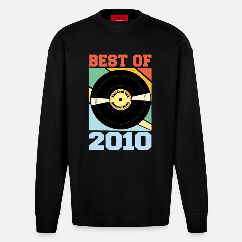Le meilleur de 2010 - Manches longues bio épais oversize fabriqué en UE - SOLID BLACK