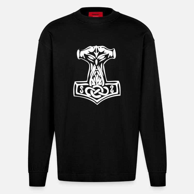 mjoelnir - Heavyweight Oversized Organic Langarmshirt Made in EU - SOLID BLACK