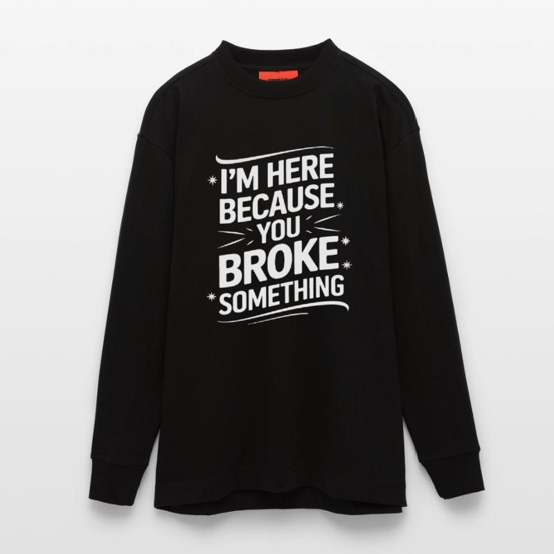 Technischer Support Computerfreak Nerd Heavyweight Oversized Organic Langarmshirt Made in EU