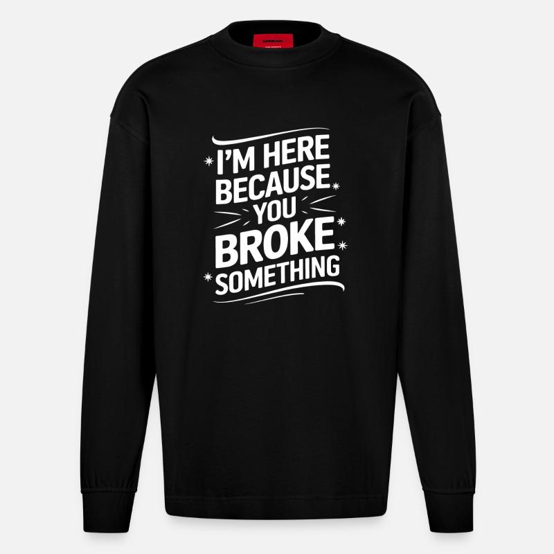Technical Support Computer - Heavyweight Oversized Organic Longsleeve Shirt Made in EU - SOLID BLACK