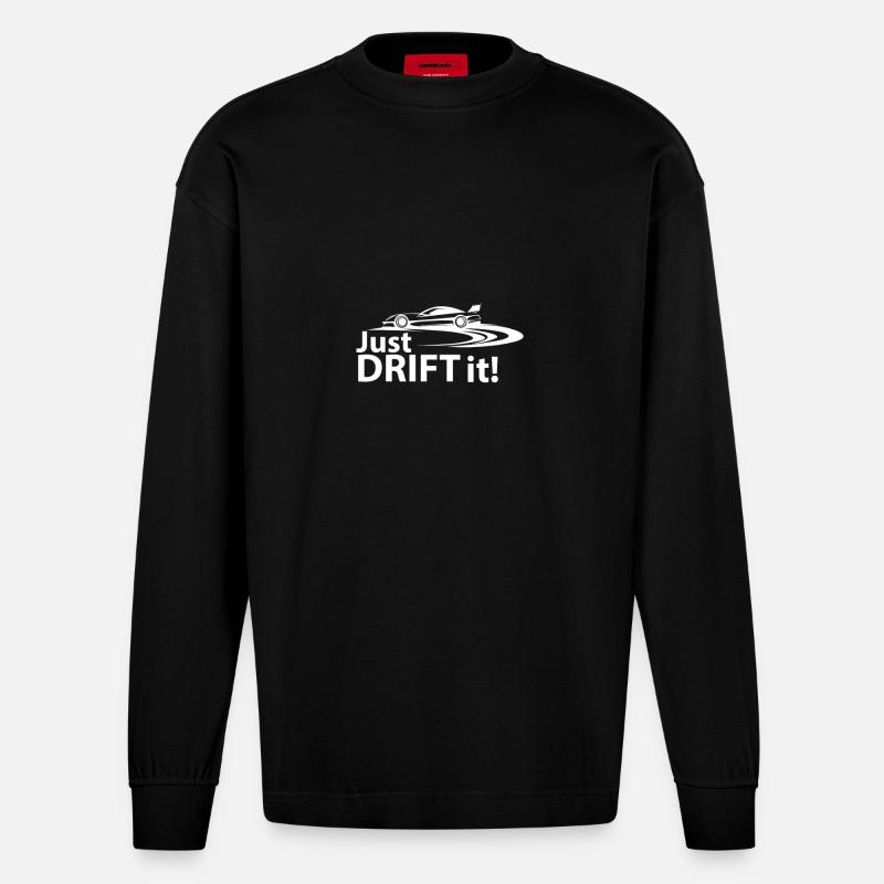 Just Drift It - Heavyweight Oversized Organic Langarmshirt Made in EU - SOLID BLACK