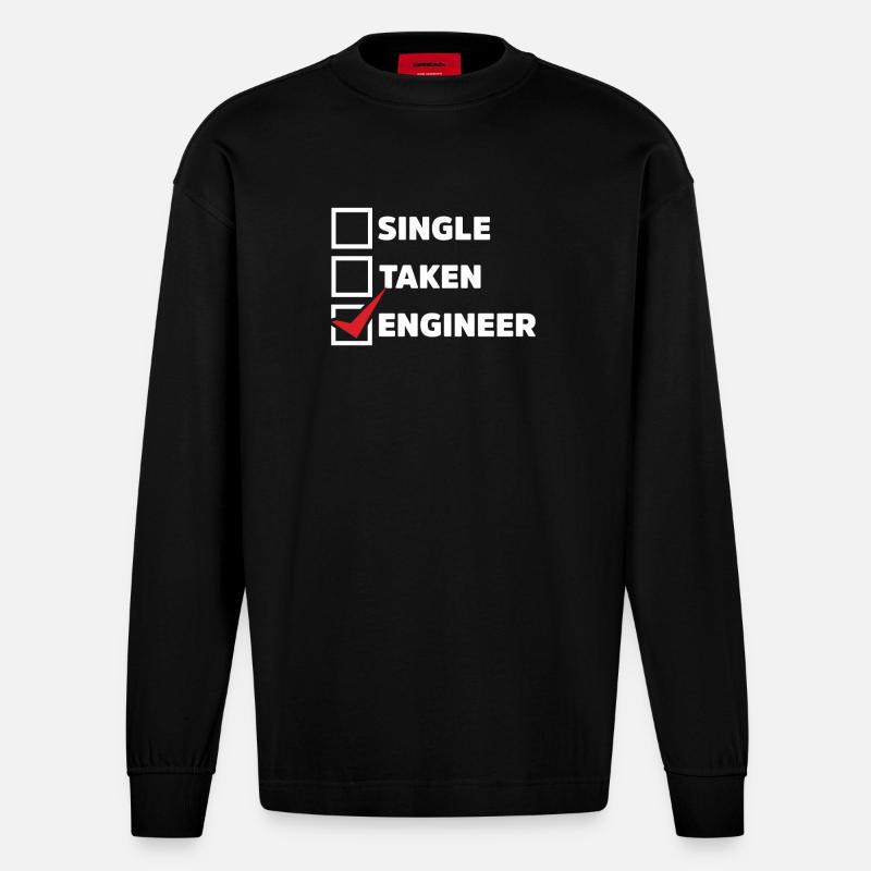Single Taken Engineer - Heavyweight Oversized Organic Langarmshirt Made in EU - SOLID BLACK