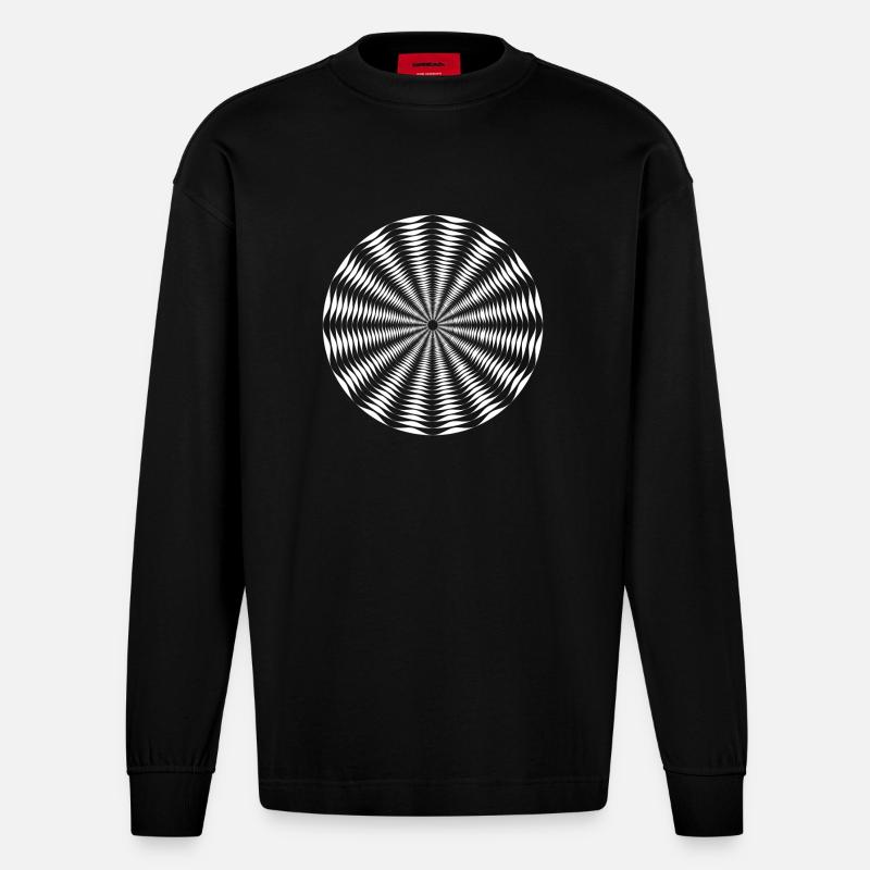 Optische Täuschung - Heavyweight Oversized Organic Langarmshirt Made in EU - SOLID BLACK
