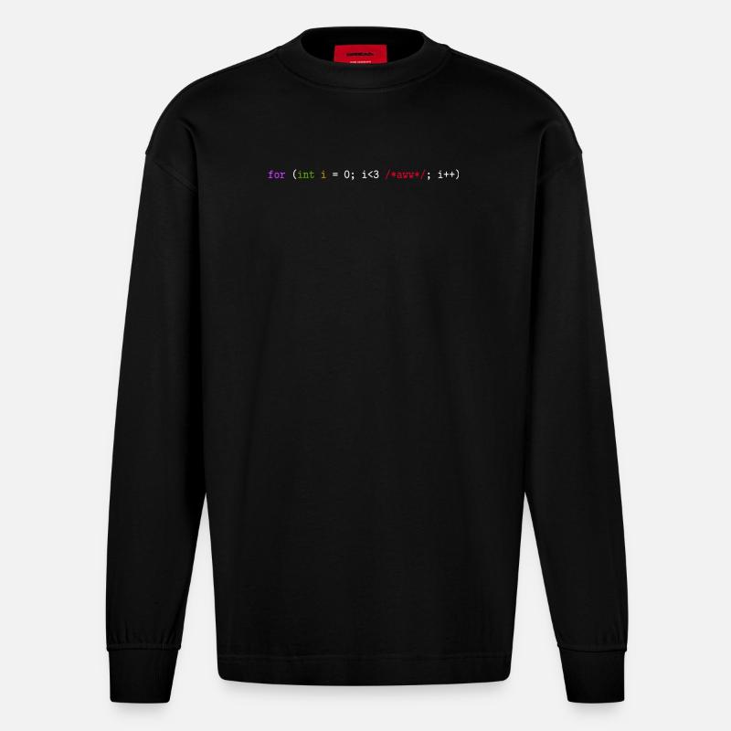 Programmierer, Software, Informatik, Developer - Heavyweight Oversized Organic Langarmshirt Made in EU - SOLID BLACK