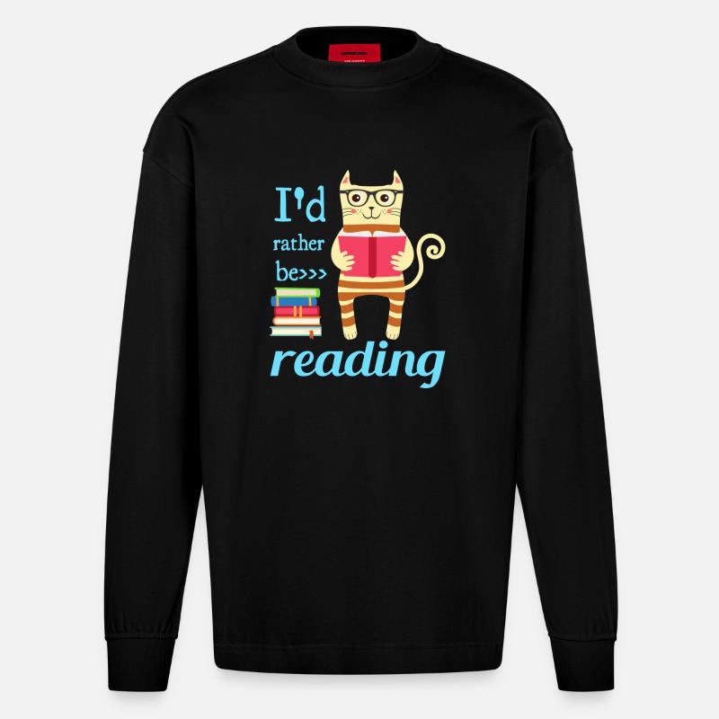 I would rather read - Heavyweight Oversized Organic Longsleeve Shirt Made in EU - SOLID BLACK