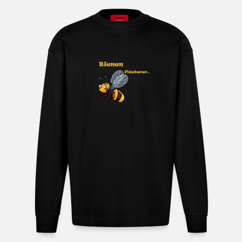 Bienen Flüsterer - Heavyweight Oversized Organic Langarmshirt Made in EU - SOLID BLACK