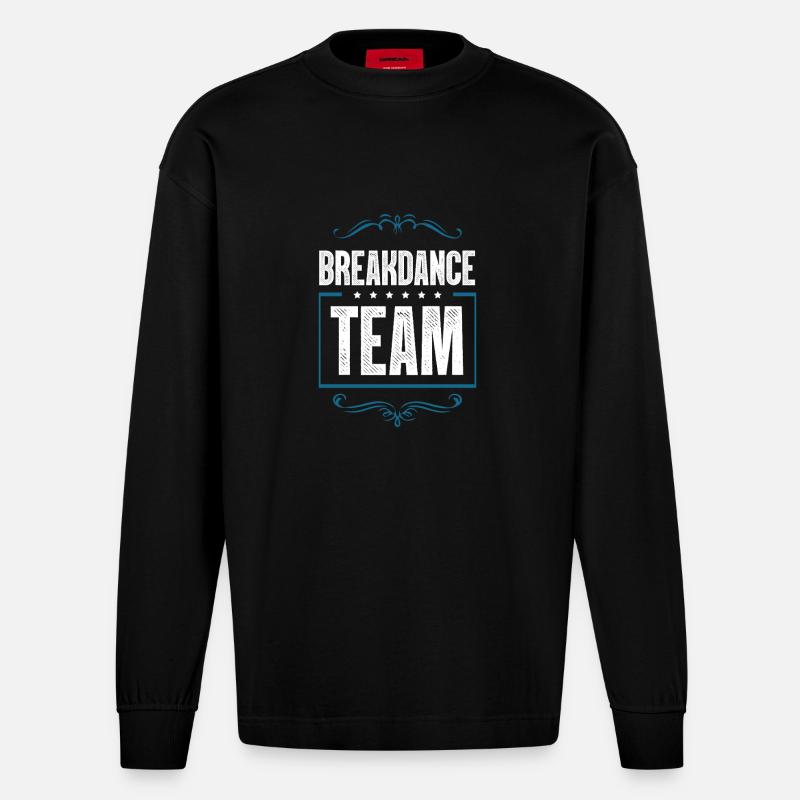 Breakdance Crew - Heavyweight Oversized Organic Langarmshirt Made in EU - SOLID BLACK