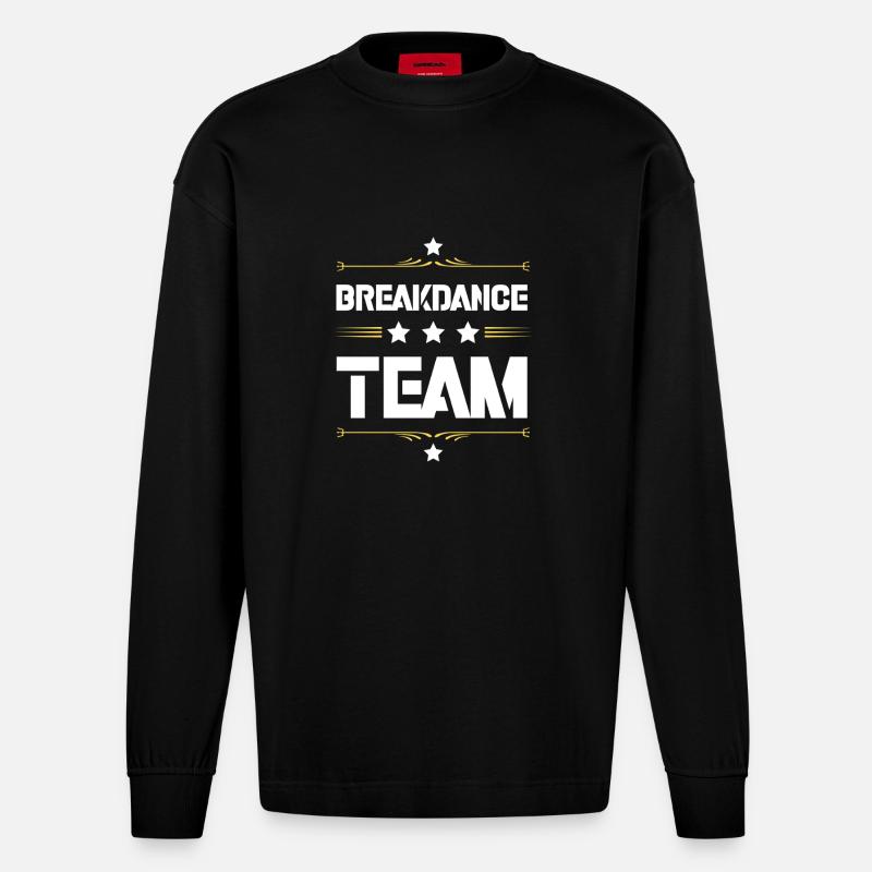 Breakdance Team - Heavyweight Oversized Organic Langarmshirt Made in EU - SOLID BLACK