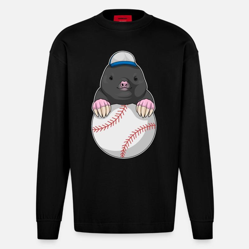 Mole Cap Baseball - Manches longues bio épais oversize fabriqué en UE - SOLID BLACK