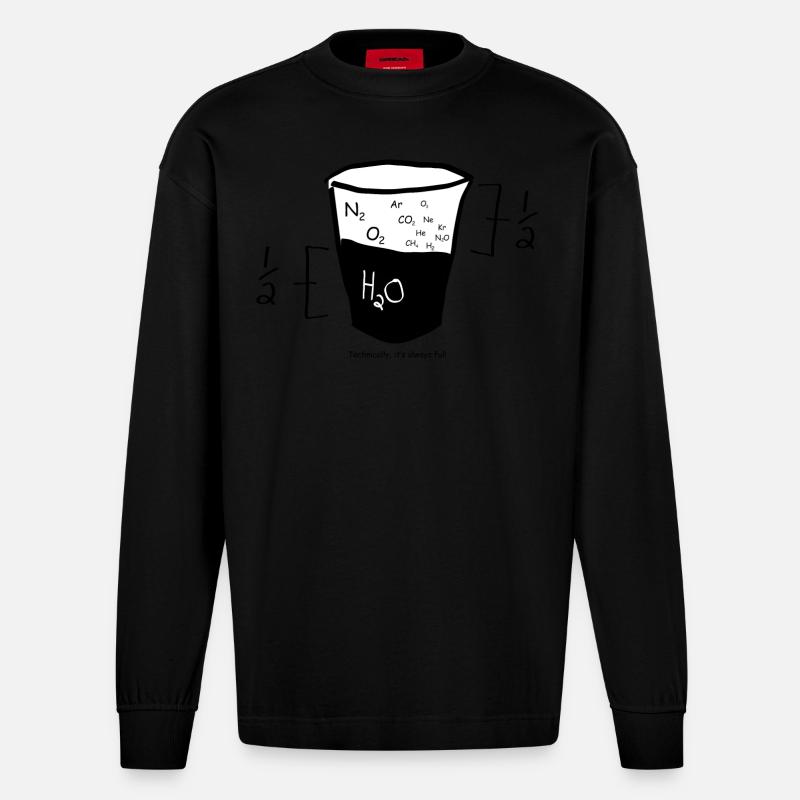 Nerd Math Grafik - Heavyweight Oversized Organic Langarmshirt Made in EU - SOLID BLACK