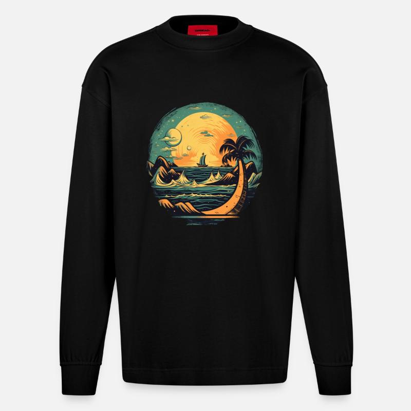 Strand - Heavyweight Oversized Organic Langarmshirt Made in EU - SOLID BLACK
